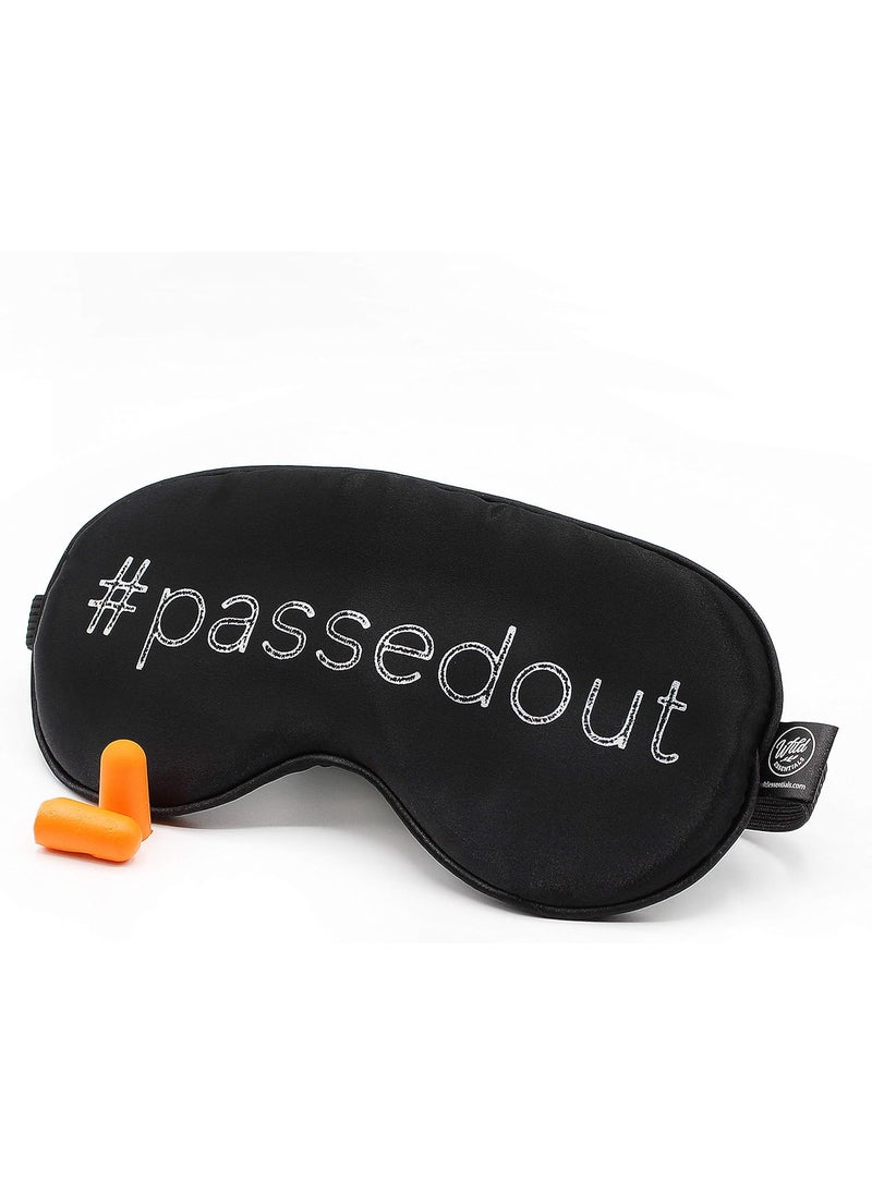 Dream Essentials - Wild Essentials Allusion Soft Satin Funny Sleep Masks with earplugs (#passedout) - Image 1