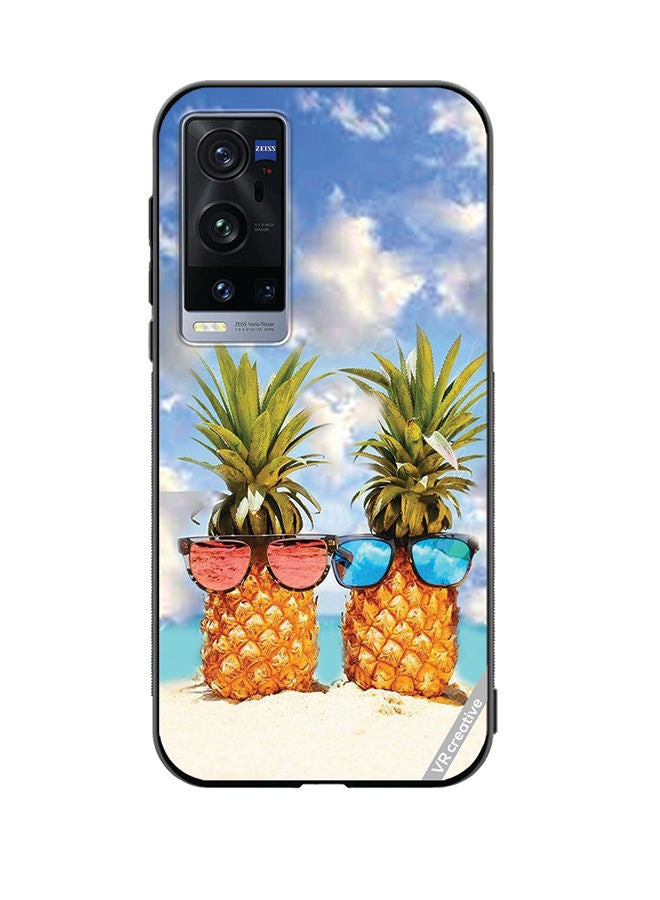 VR CREATIVE Protective Case Cover For Vivo X60 Pro Plus Pineapple Design Multicolour - Image 1