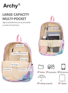 Archy Set of 3 School Backpack with Galaxy Print Fits 15-Inch Laptop Insulated Lunch Bag Pencil Bag for Stylish Girls  - Image 3