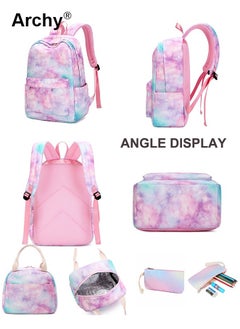 Archy Set of 3 School Backpack with Galaxy Print Fits 15-Inch Laptop Insulated Lunch Bag Pencil Bag for Stylish Girls  - Image 5
