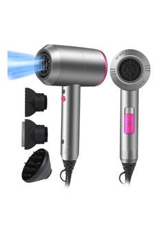 Ionic Hair Dryer with Diffuser, 2000w Powerful Versatile Hairdryer with Attachments Professional Hairdryer Hair Dryer with Multiple Settings Salon-quality Home Hair Dryer for Different Hairstyles