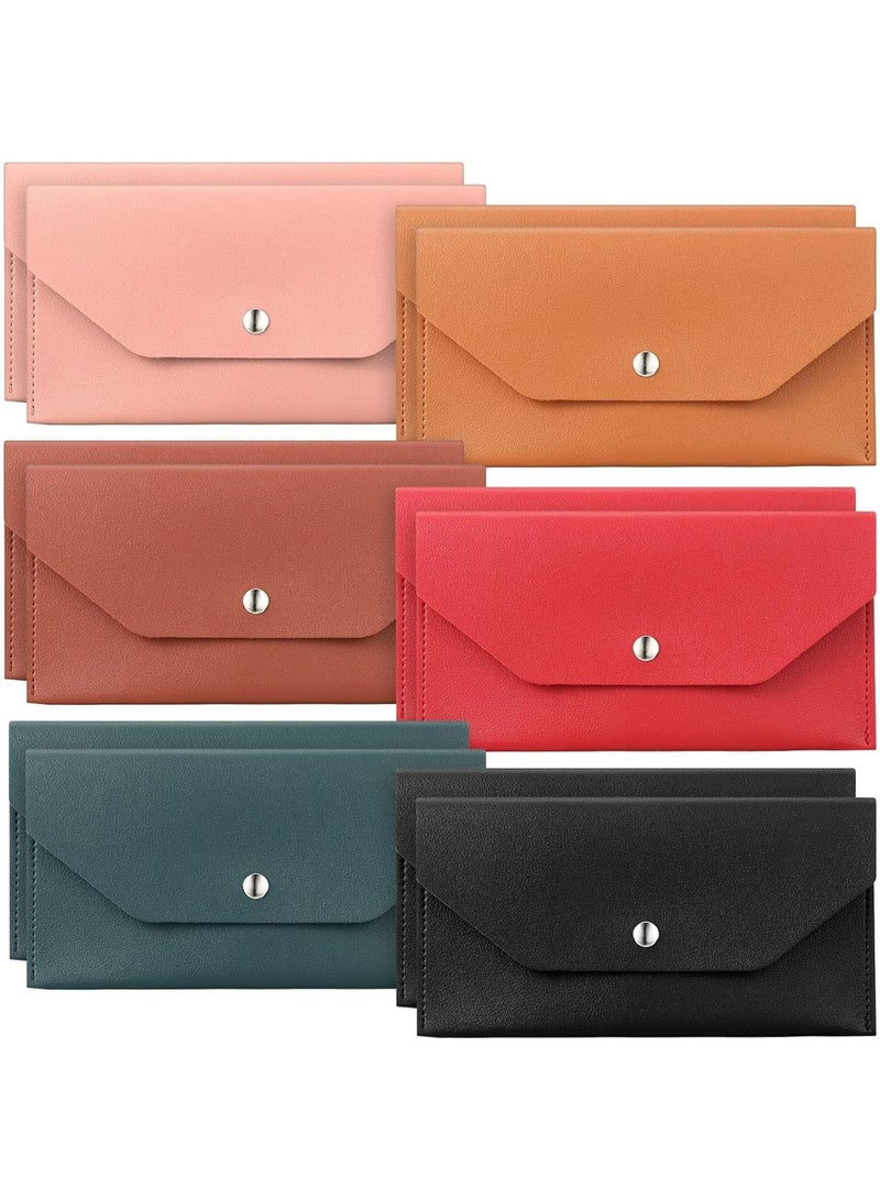 6 Pieces PU Leather Money Envelopes Wallets for Cash Budgeting Money Organizer Reusable Budget Envelopes Money Pouch Holder for Cash Gifts Women Girls Graduation Wedding Birthday Holidays - Image 1