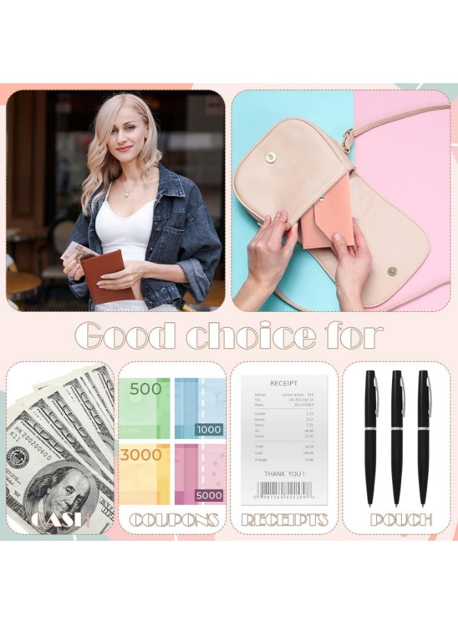 6 Pieces PU Leather Money Envelopes Wallets for Cash Budgeting Money Organizer Reusable Budget Envelopes Money Pouch Holder for Cash Gifts Women Girls Graduation Wedding Birthday Holidays - Image 2