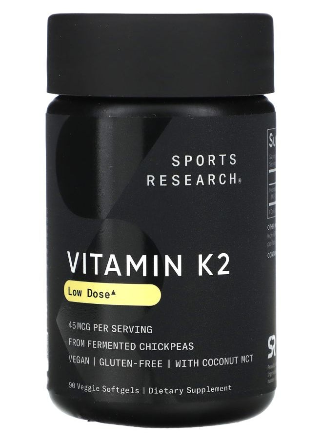 SPORTS RESEARCH Vitamin K2 Low Dose 45 mcg 90 Veggie Softgels 