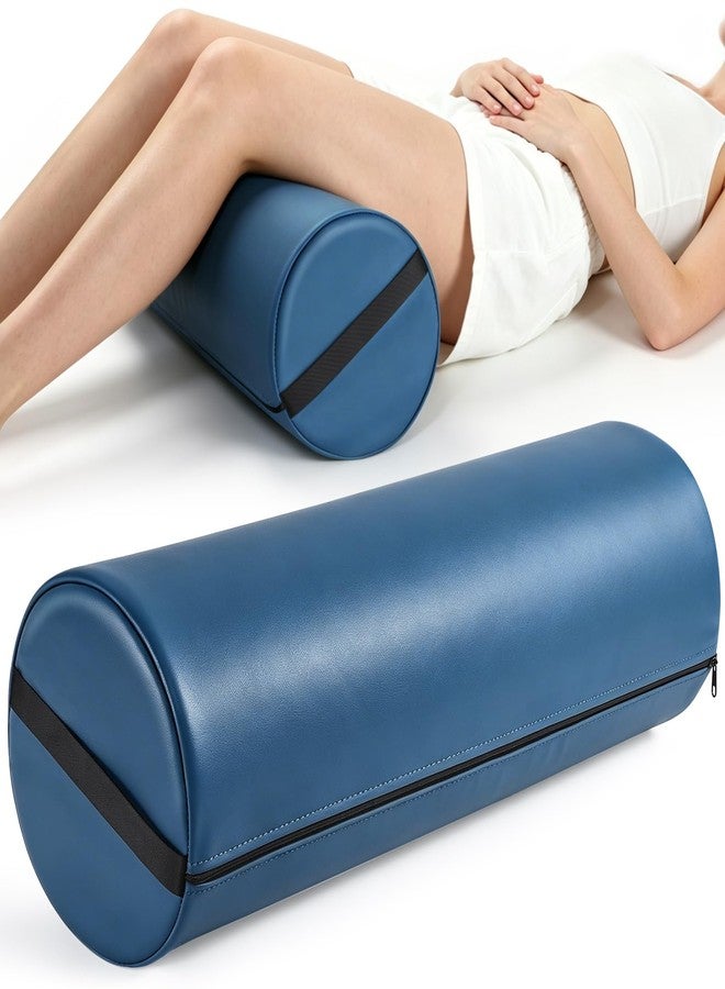 نوفرلايف وسادة دائرية من الجلد الصناعي، مقاس 26 × 9 بوصة، وسادة تدليك للساقين مع مقبض، وسادة تدليك للركبة، وسادة تمارين للساقين، وسادة أسطوانية لطاولة التدليك، وسادة دعم للساقين لطاولة التدليك - Image 1