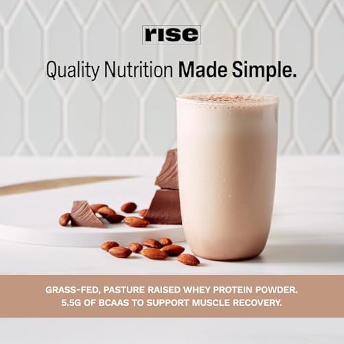 RISE مسحوق بروتين مصل اللبن من رايز - عينة شوكولاتة لوز | 25 جرام بروتين بدون نكهات صناعية أو ألوان أو مواد حافظة - خالي من السكر، خالي من الجلوتين، خالي من الصويا (حصة واحدة) - Image 5