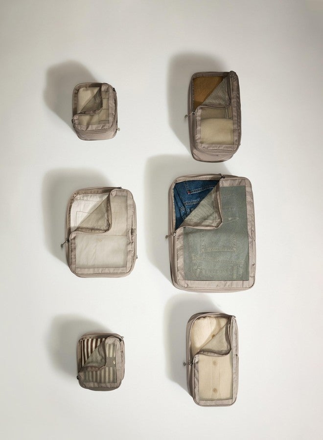 ANTLER - Compression Packing Cubes, Set of 6 Essential Packing Cubes for Suitcases and Backpacks - Holiday, Travel & Accessories Organiser, Easy Clothes and Shoe Storage - Taupe - Image 3