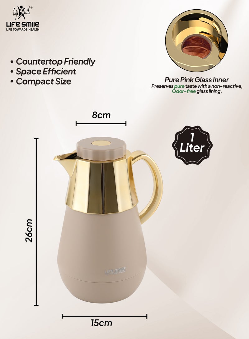 Life Smile فلاسكة فراغية مميزة 1 لتر من لايف سمايل – تحكم قفل دفع، مانعة للتسرب وتصميم صديق للبيئة - Image 3