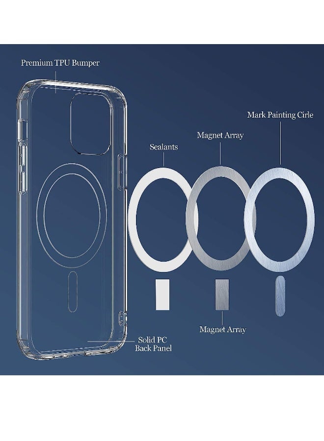 دوسالا غطاء شفاف مغناطيسي متوافق مع MagSafe لهاتف iPhone 12 و 12 Pro | علبة حماية هجين من السيليكون والإطار الصلب المضاد للصدمات | علبة شفافة لهاتف آبل iPhone 12 و 12 Pro - Image 3