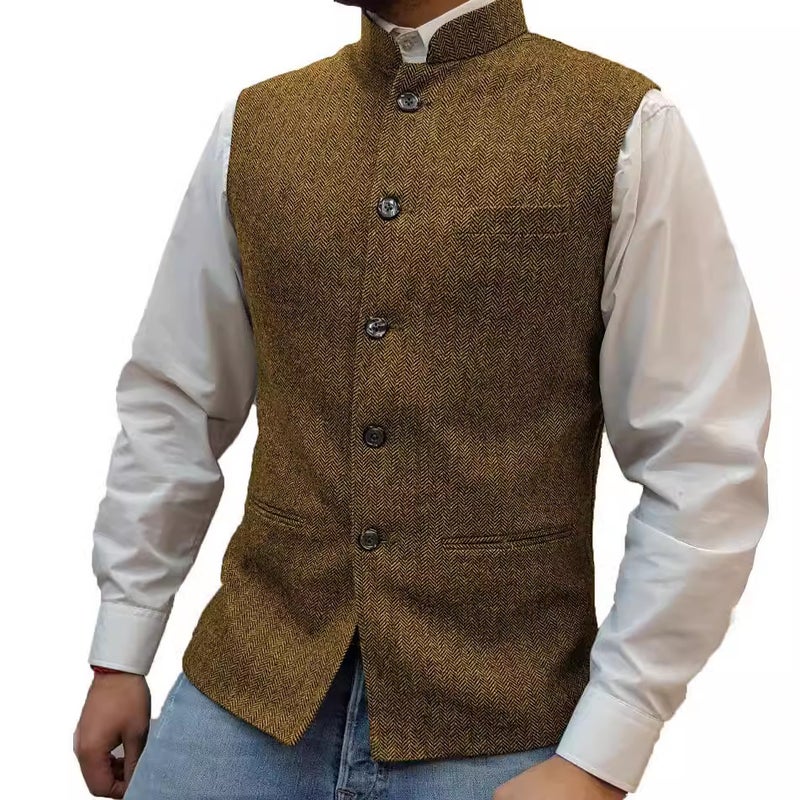Selection Of Men'S Vests, Stand-Up Collar, Zhongshan Style Vests, Herringbone Vests, , Ready-Made Vests - Image 5