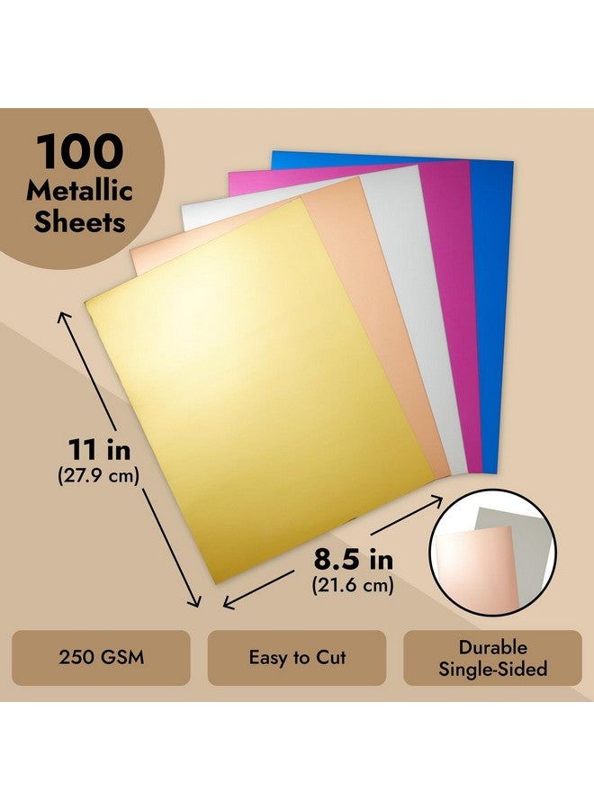 Bright Creations 100 Sheets of Metallic Cardstock, Thick 250 GSM 8.5x11 Paper for Arts and Crafts, Classroom, DIY Projects (Assorted Colors, Letter Size) - Image 4