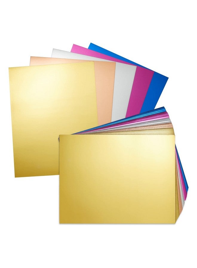 Bright Creations 100 Sheets of Metallic Cardstock, Thick 250 GSM 8.5x11 Paper for Arts and Crafts, Classroom, DIY Projects (Assorted Colors, Letter Size) - Image 1