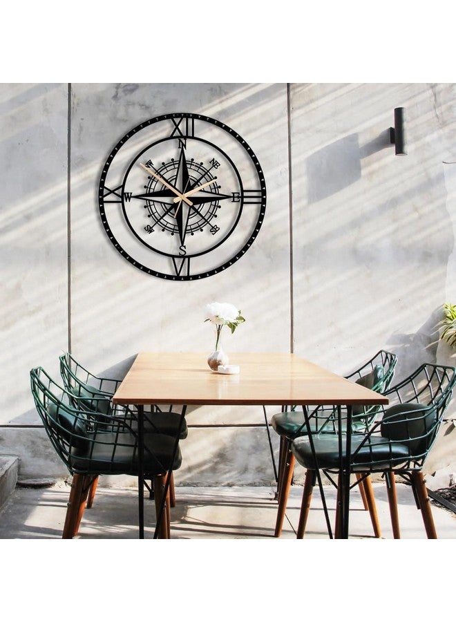 AVVIC MART AVVIC MART Modern Compass Wall Clock, Oversized Wall Clock, Metal Wall Clock, Large Wall Clock, Minimalist Wall Clock, Silent Wall Clock, Gear Wheel Wall Clock(40 CM) DA-109 - Image 2
