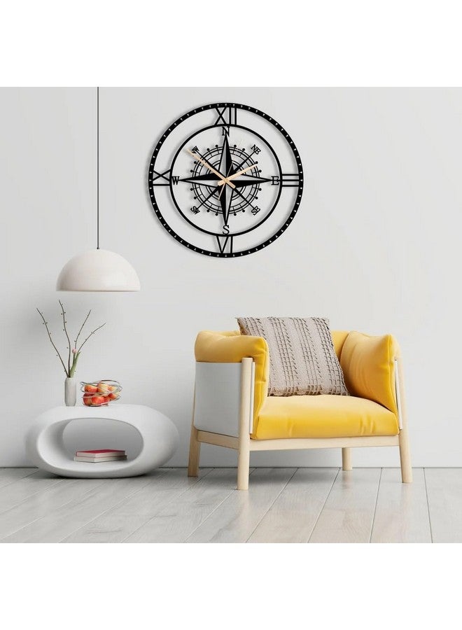 AVVIC MART AVVIC MART Modern Compass Wall Clock, Oversized Wall Clock, Metal Wall Clock, Large Wall Clock, Minimalist Wall Clock, Silent Wall Clock, Gear Wheel Wall Clock(40 CM) DA-109 - Image 4