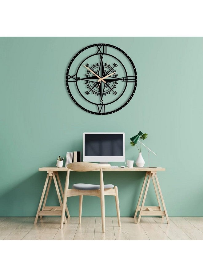AVVIC MART AVVIC MART Modern Compass Wall Clock, Oversized Wall Clock, Metal Wall Clock, Large Wall Clock, Minimalist Wall Clock, Silent Wall Clock, Gear Wheel Wall Clock(40 CM) DA-109 - Image 3