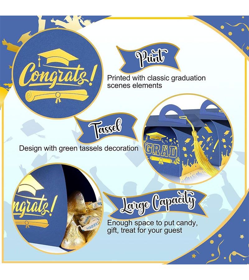 Blue Graduation Cap Gift Set of 10 for Class of 2026 Party Favors - Image 4