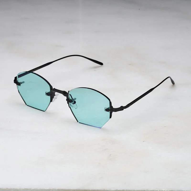 Explicit Poets Explicit Poets Unisex Naya Matt Black-Turquoise Stylish Sunglasses, A22EP2