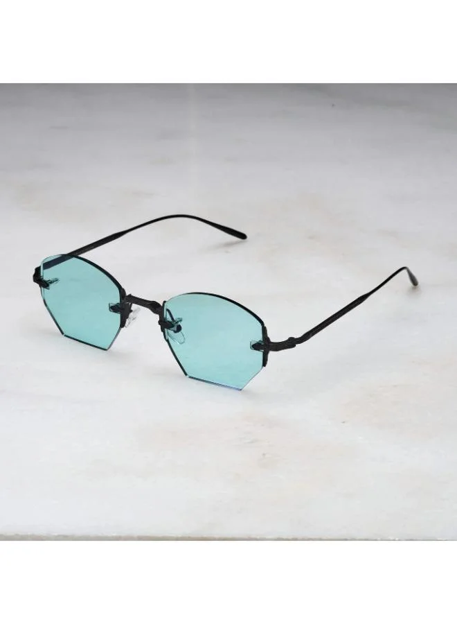 Explicit Poets Explicit Poets Unisex Naya Matt Black-Turquoise Stylish Sunglasses, A22EP2