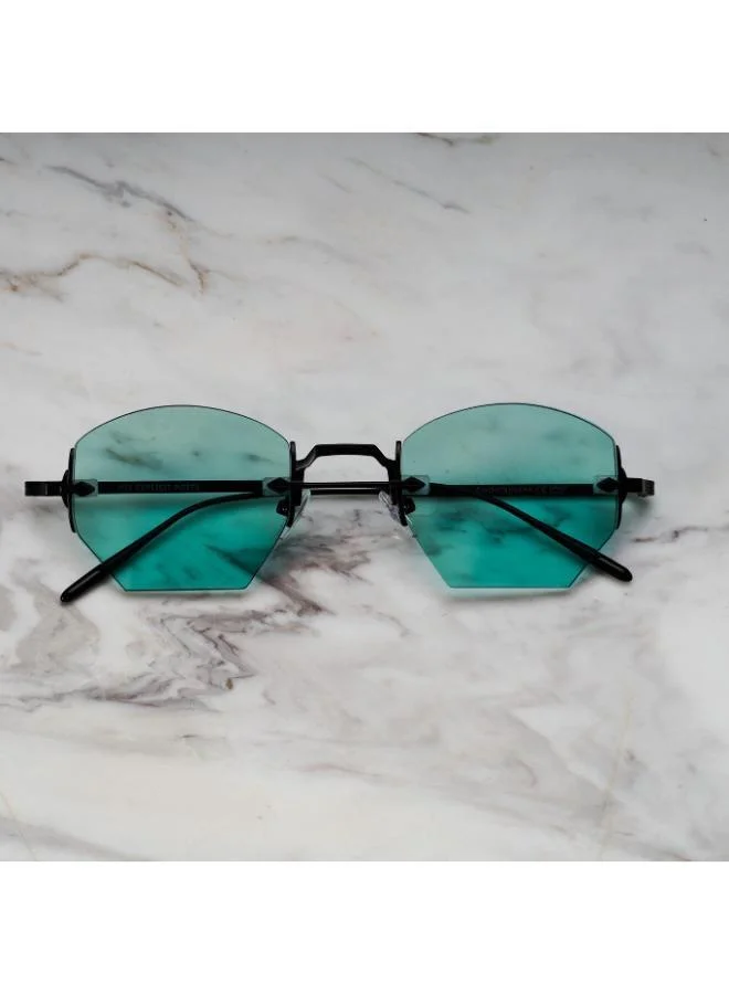 Explicit Poets Explicit Poets Unisex Naya Matt Black-Turquoise Stylish Sunglasses, A22EP2