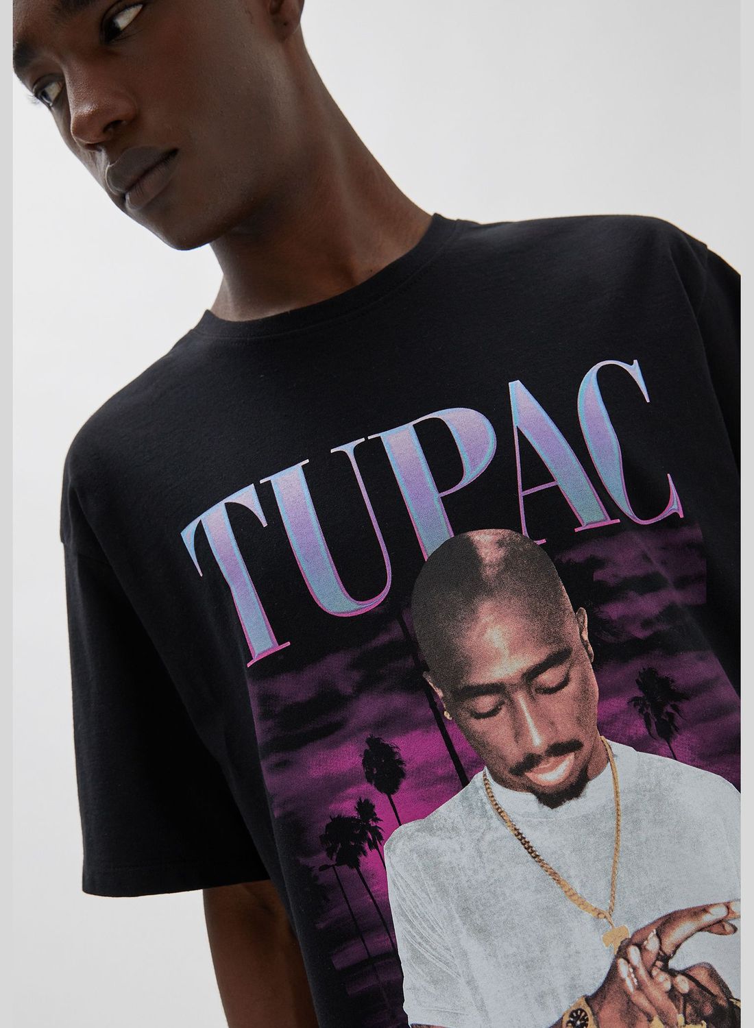 PULL&BEAR Tupac California Love T-shirt for Men | Best Price KSA