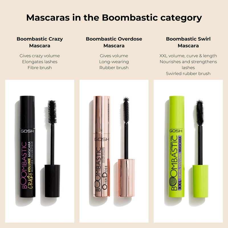 GOSH Boombastic Mascara for Extreme Volume & Long Eyelashes, Mascara with Precise XL Eyelash Brush, Separates Eyelashes When Inducing, Long-lasting, Skin-friendly & Fragrance-, 001 Black - Image 5
