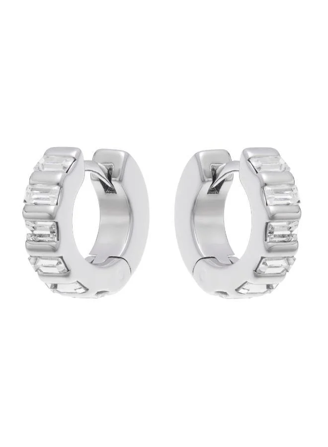 REISS LIZA: Linear Crystal Huggie Hoop Earrings