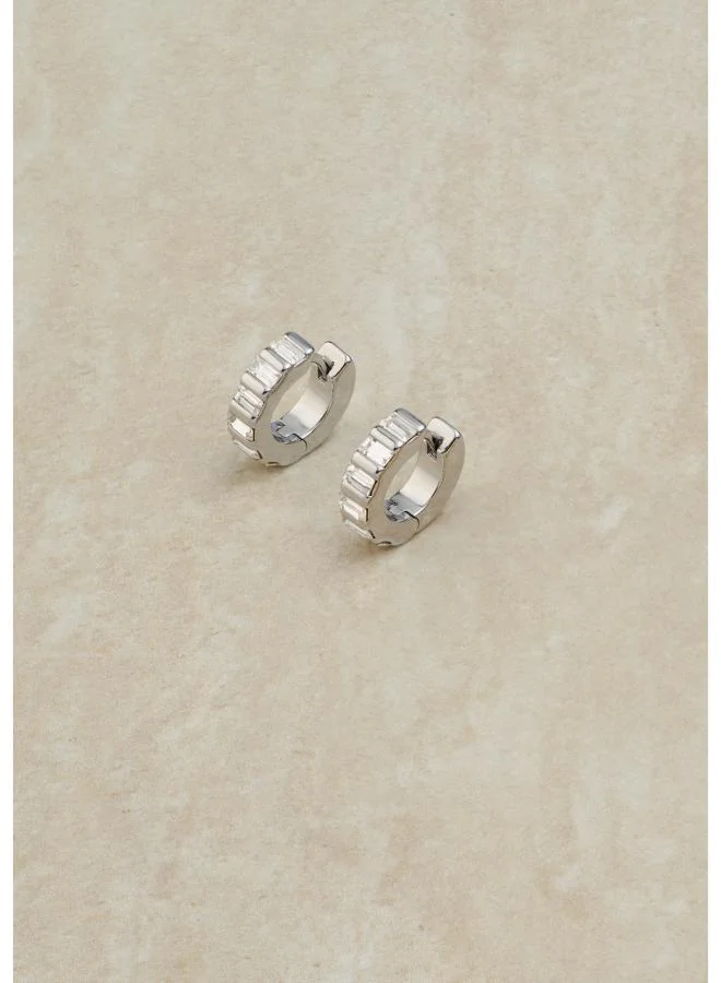 REISS LIZA: Linear Crystal Huggie Hoop Earrings