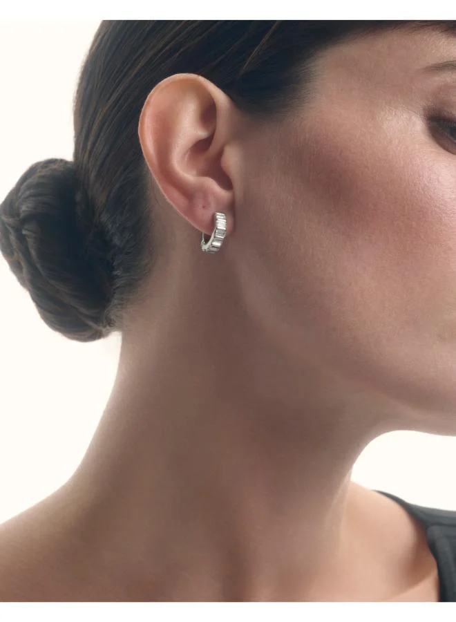 REISS LIZA: Linear Crystal Huggie Hoop Earrings