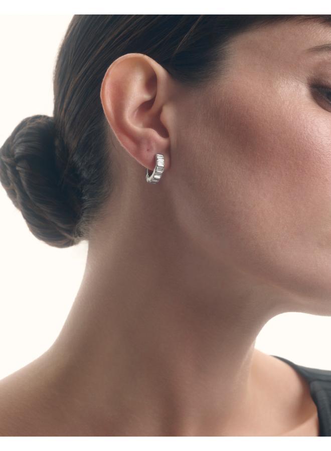 REISS LIZA: Linear Crystal Huggie Hoop Earrings  - Image 4