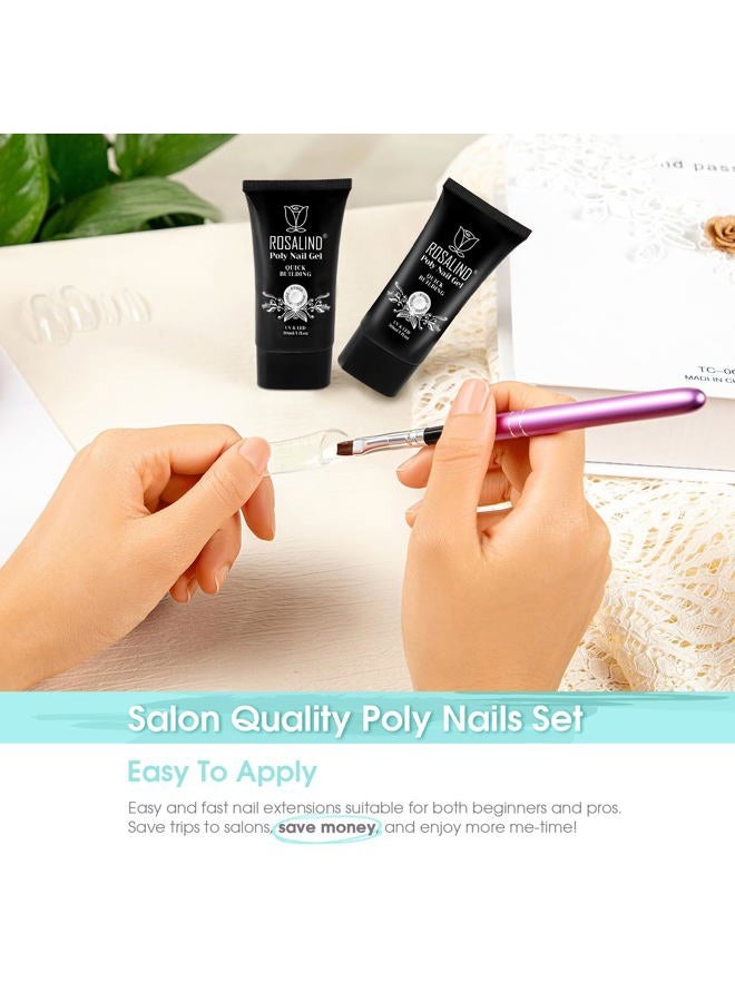 Rosalind جل أظافر بولي شفاف لتمديد الأظافر، 2PCS 30ML جل بولي أكريليك لبناء الأظافر، جل بولي بألوان شفافة للأظافر، أنبوب جل بولي لتكثيف الأظافر - Image 4