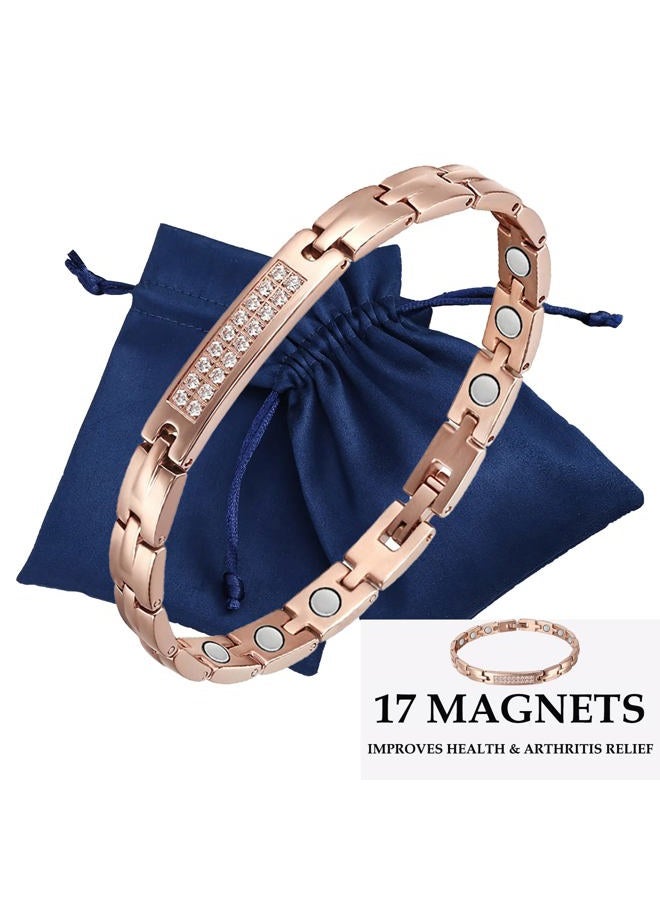 LPLSROAD Magnetic Lymph Detox Bracelet for Women Drainage Therapy Arthritis Pain Relief Carpal Tunnel Titanium Power Magnetic Bracelet with Adjust Tool, Adjustable Bracelets: Length 7.87 inch (20cm) - Image 2