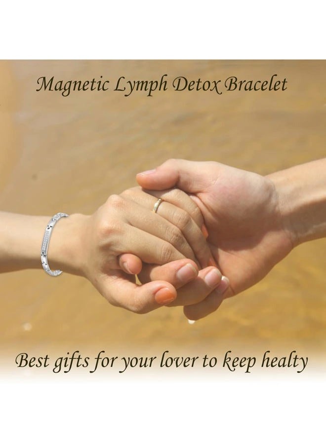 LPLSROAD Magnetic Lymph Detox Bracelet for Women Drainage Therapy Arthritis Pain Relief Carpal Tunnel Titanium Power Magnetic Bracelet with Adjust Tool, Adjustable Bracelets: Length 7.87 inch (20cm) - Image 5
