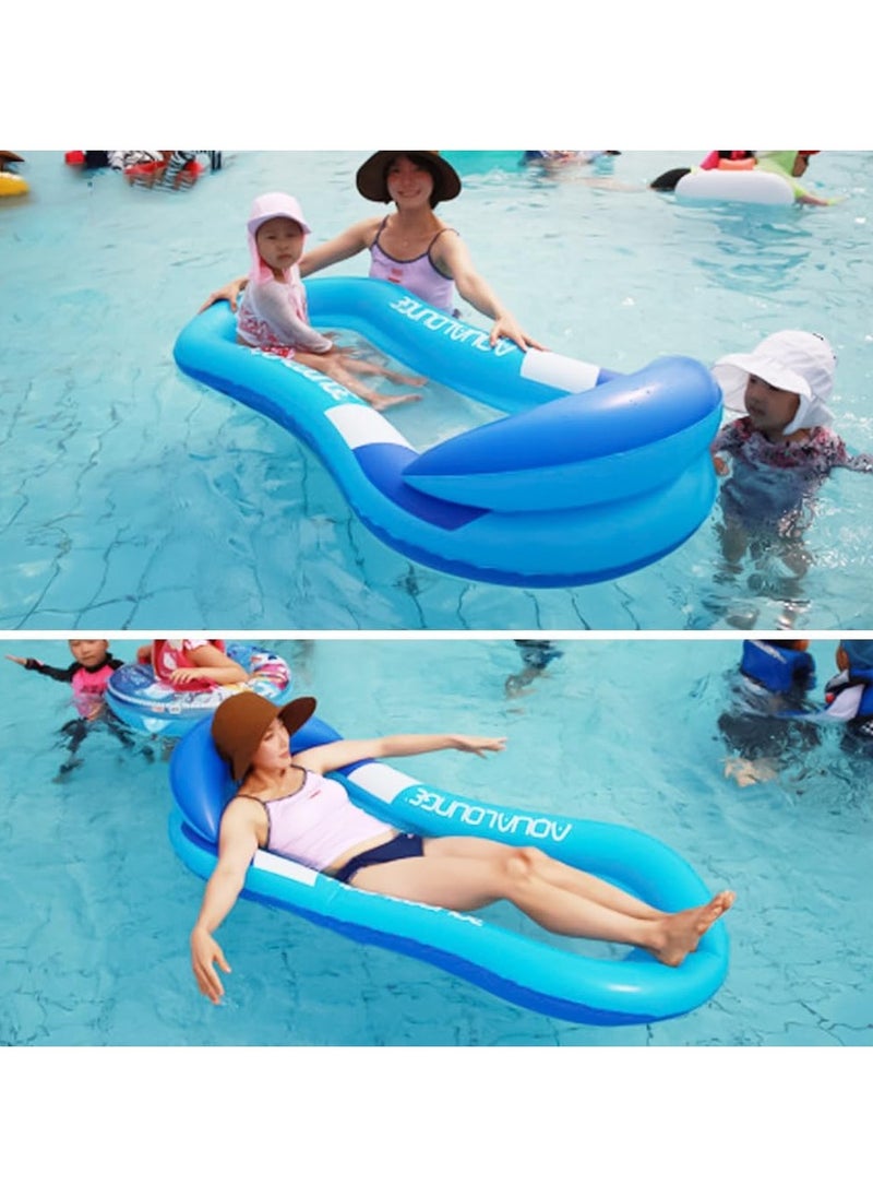 VRCOW - Pool Inflatables Lilo,Inflatable Pool Floats Rafts for Adults,Relax Swimming Pool Lounger,Water Floating Hammock Mattress Pool Noodle Toys Sunbath Air Beds for Beach,Tanning,Paddling - Image 1