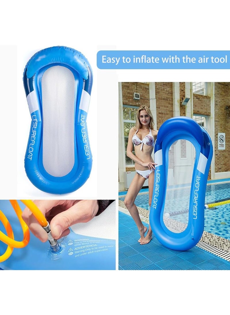 VRCOW - Pool Inflatables Lilo,Inflatable Pool Floats Rafts for Adults,Relax Swimming Pool Lounger,Water Floating Hammock Mattress Pool Noodle Toys Sunbath Air Beds for Beach,Tanning,Paddling - Image 1