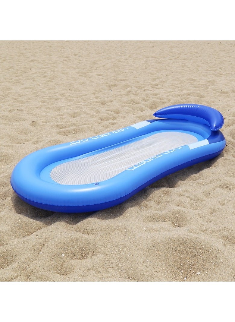 VRCOW - Pool Inflatables Lilo,Inflatable Pool Floats Rafts for Adults,Relax Swimming Pool Lounger,Water Floating Hammock Mattress Pool Noodle Toys Sunbath Air Beds for Beach,Tanning,Paddling - Image 1