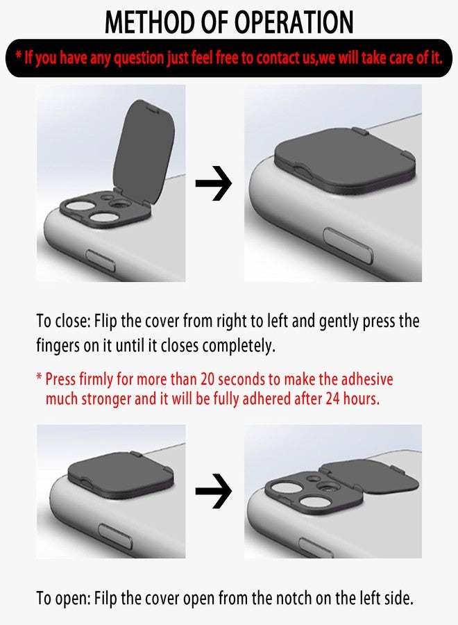 EYSOFT Phone Camera Lens Cover Compatible for iPhone 14/iPhone 14 Plus,Camera Lens Protector to Protect Privacy and Security,Strong Adhesive Black - Image 2