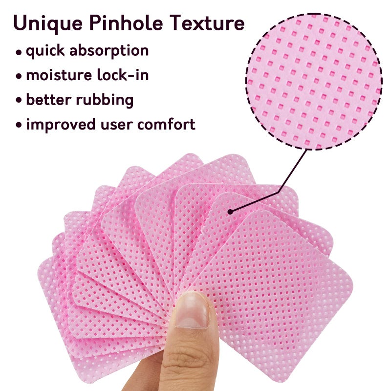 Bcowos Pink Lint Free Nail Wipes with Storage Case- 1080PCS Super Absorbent Nail Polish Remover Pads- Disposable Lint Free Wipes for Nail Polish Removal, lash Extensions Application, Nail Care - Image 3