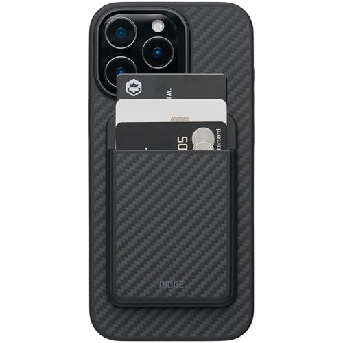 The Ridge Ridge Card Holder Compatible with Magsafe - High-Strength For A Secure Hold, Keeps Up To 3 Card, Shatterproof TPU (Carbon Fiber 3K) - Image 1