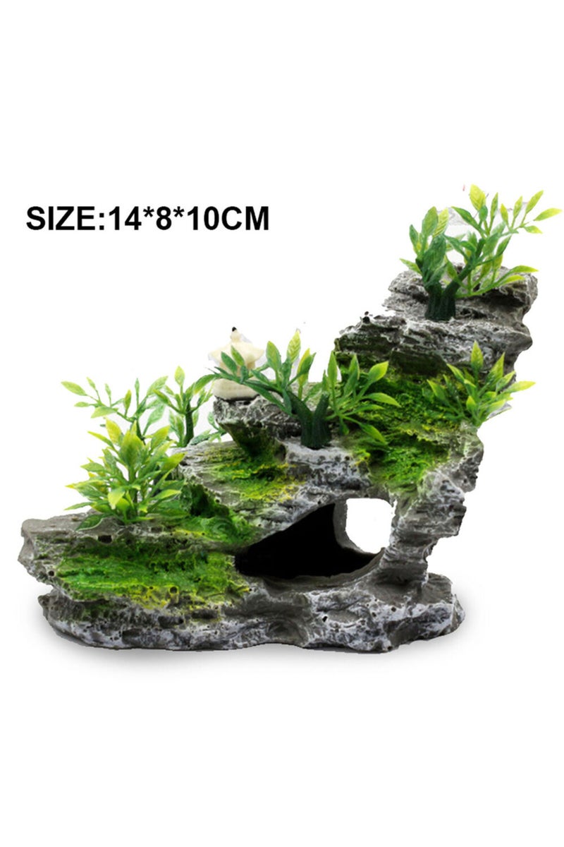إيروريكس LQ2313870 ديكور حوض السمك، صخرة جبلية، حجر يخفي كهف السمك، زينة من الراتنج