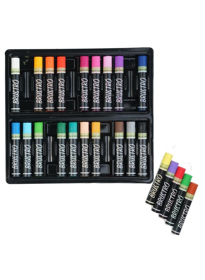 بروسترو مجموعة ألوان الباستيل الزيتية من BRUSTRO Artist، 24 لونًا (عادي) - Image 2