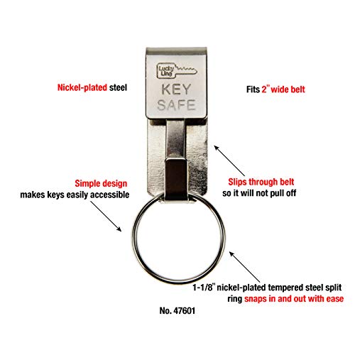Lucky Line Key Safe Slip-On, 2” Wide Belt Key Ring - Heavy Duty Belt Key Clip, Key Chain - Image 5