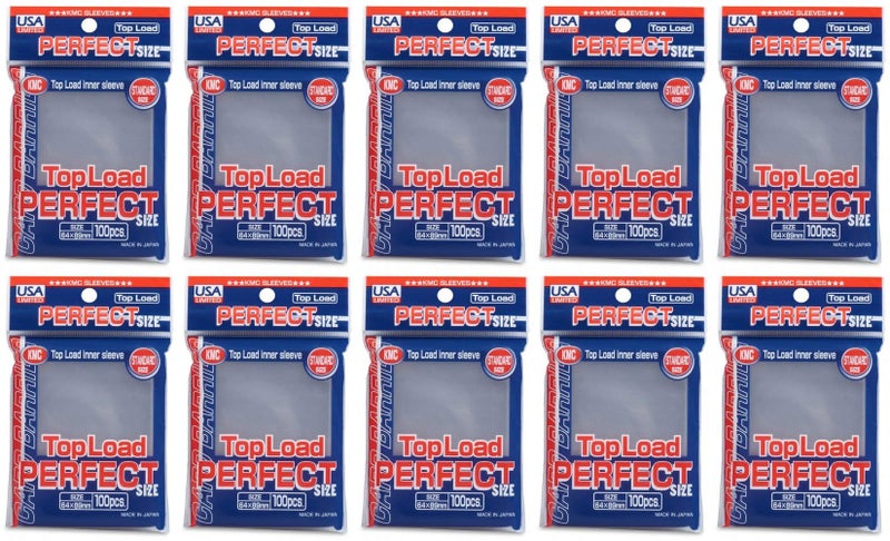 KMC Perfect Size Sleeves Topload Standard Size [10 Packs] USA Packaging