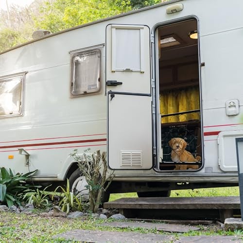 Camco Camper/RV Screen Door Deluxe Grille | Features an Adjustable Width of 20-Inches to 32-Inches & Crafted of Heavy-Duty Aluminum | Includes Installation Hardware (43993) - Image 4