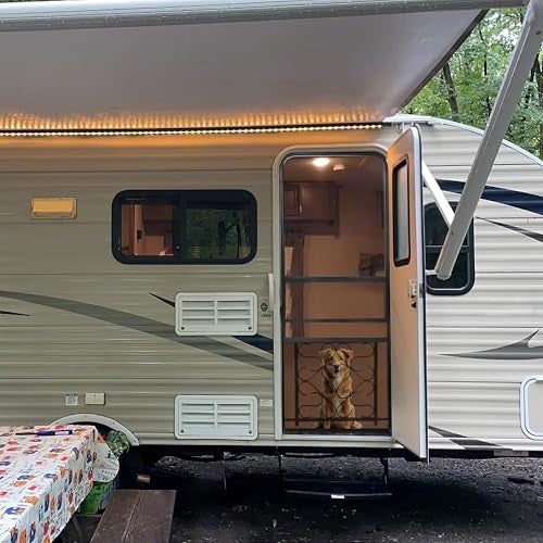 Camco Camper/RV Screen Door Deluxe Grille | Features an Adjustable Width of 20-Inches to 32-Inches & Crafted of Heavy-Duty Aluminum | Includes Installation Hardware (43993) - Image 5