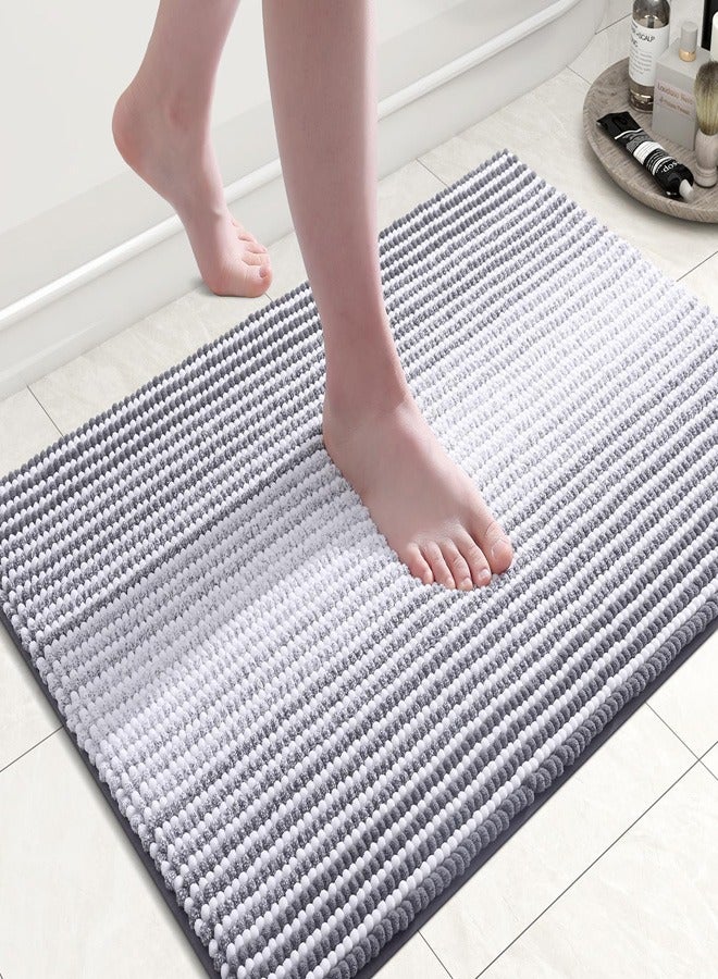 Ofrdncy Luxury Bathroom Mat Rug,Extra Soft and Absorbent Microfiber Bath Mat Rug, Non-Slip Plush Shaggy Bath Carpet, Machine Wash Dry (Grey） - Image 1