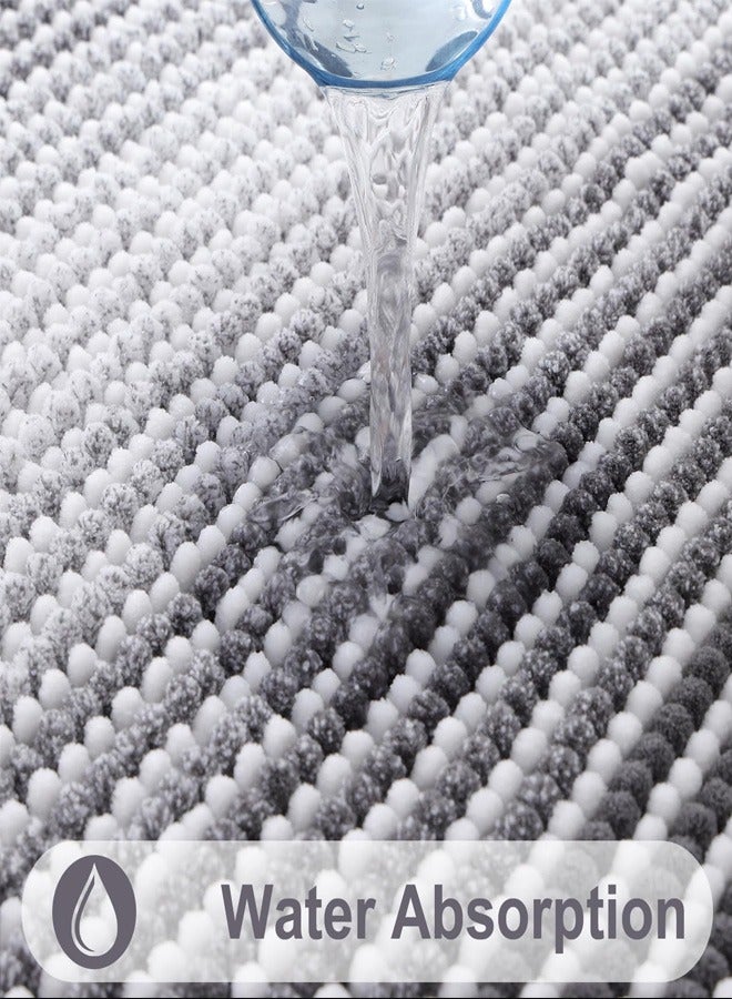 Ofrdncy Luxury Bathroom Mat Rug,Extra Soft and Absorbent Microfiber Bath Mat Rug, Non-Slip Plush Shaggy Bath Carpet, Machine Wash Dry (Grey） - Image 3