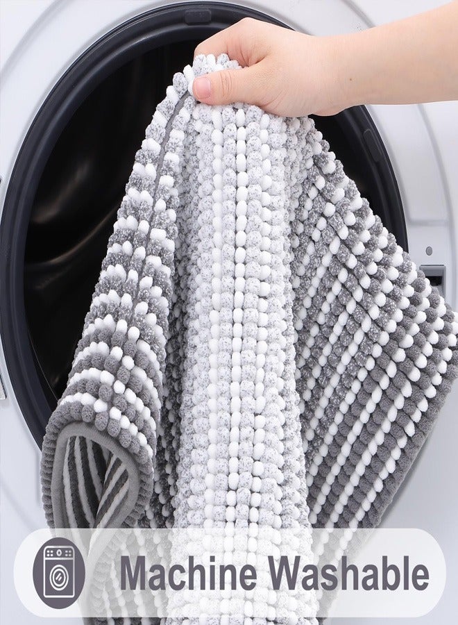 Ofrdncy Luxury Bathroom Mat Rug,Extra Soft and Absorbent Microfiber Bath Mat Rug, Non-Slip Plush Shaggy Bath Carpet, Machine Wash Dry (Grey） - Image 5