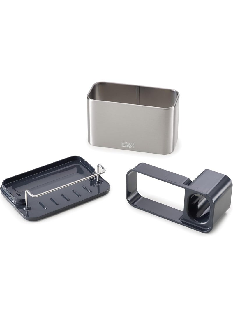 KITCHENOO Service Sink Stainless Steel Kitchen Foam Rack Organizer, Size L, Gray - Image 4