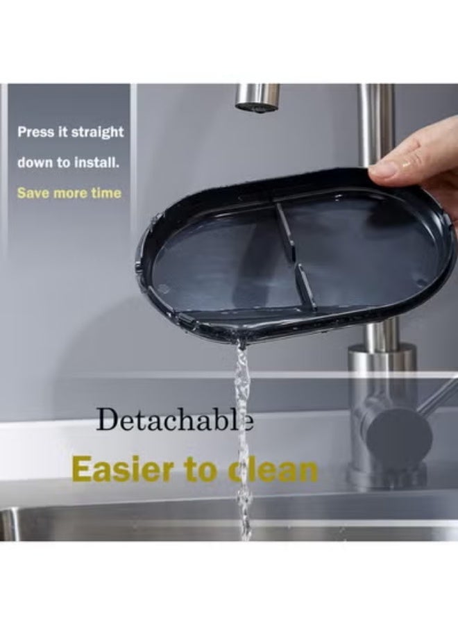 KITCHENOO Service Sink Stainless Steel Kitchen Foam Rack Organizer, Size L, Gray - Image 2