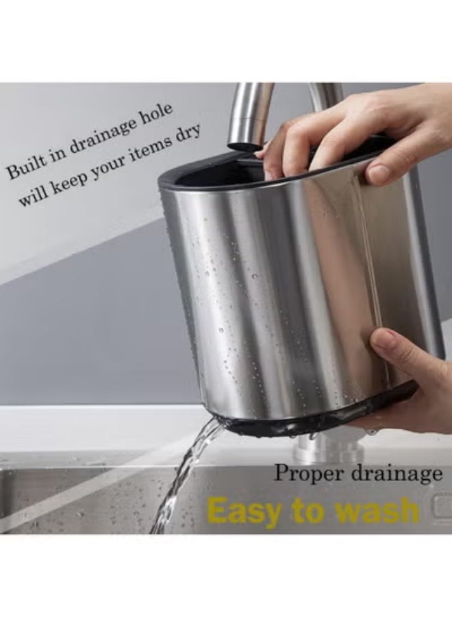 KITCHENOO Service Sink Stainless Steel Kitchen Foam Rack Organizer, Size L, Gray - Image 3